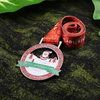 Custom Zinc Alloy Soft Enamel Hollow Shape Design Glitter Metal Santa Souvenir Christmas Medal