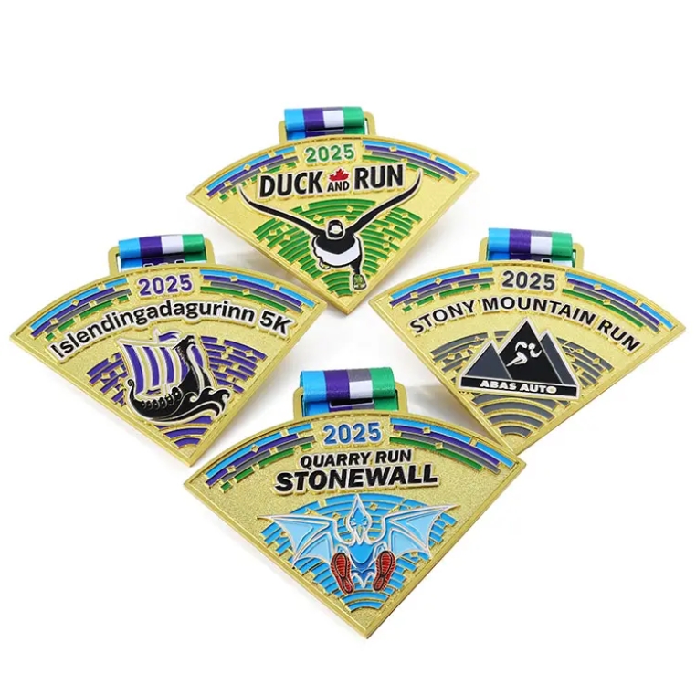 Custom Gold 4 Parts Puzzle 5k Stonewall Mountain Run Medal