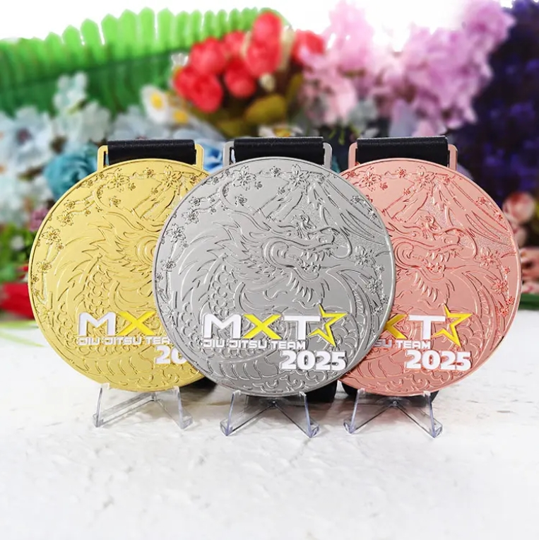 Custom Metal Jiu Jitsu Team Engraved Dragon Karate Medal