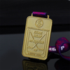 Custom Gold Sports Medal square Hockey Medal