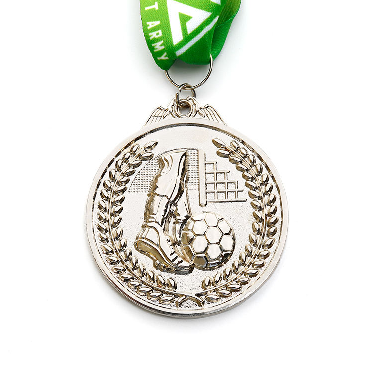 Custom Metal 3d Design Silver Football Medals and Trophies