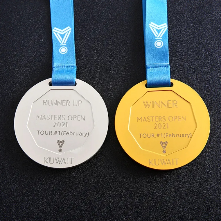 Soccer Award Custom Metal Zinc Alloy 3D Gold Sliver Brass Sports Football Basketball Marathon Running Medal With Ribbon