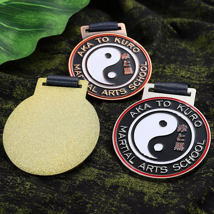 Gold Silver Bronze Award Medals Custom 3D Bagua Design Kids Medals Sports Judo Karate Taekwondo Martial Art Medals for School