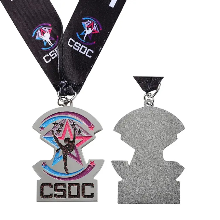 Oem Marathon 3d Cycling Gymnastics Glitter Dance Woman Sport Race Finisher Medals Custom