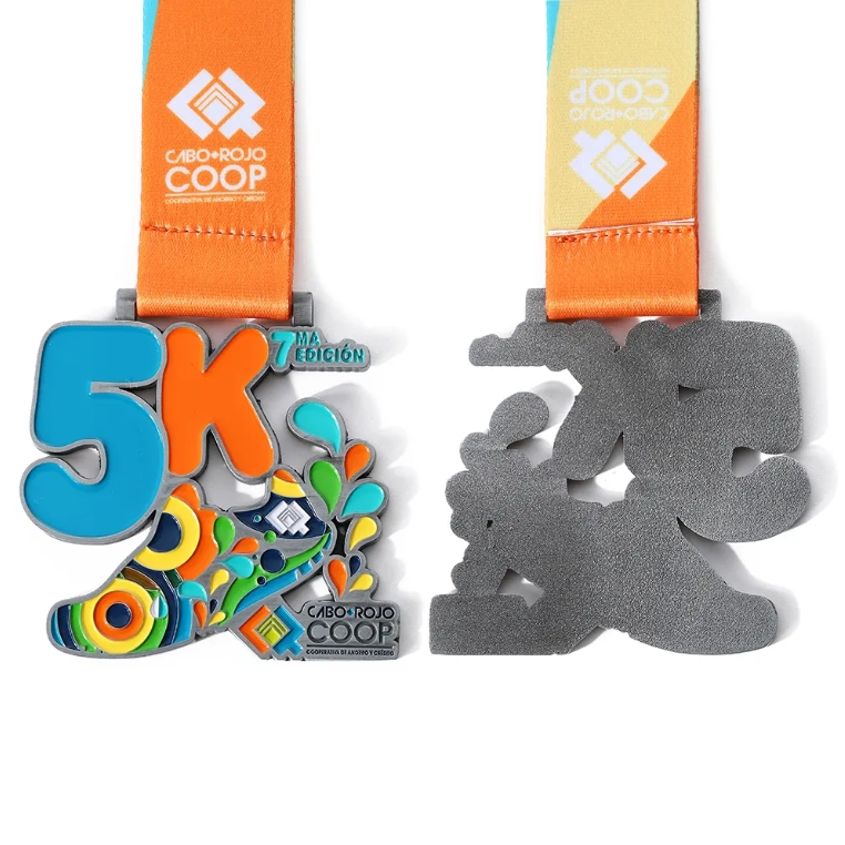 Hollow Design Custom Metal First Place Marathon Ribbon 5k Running Athletics Medals
