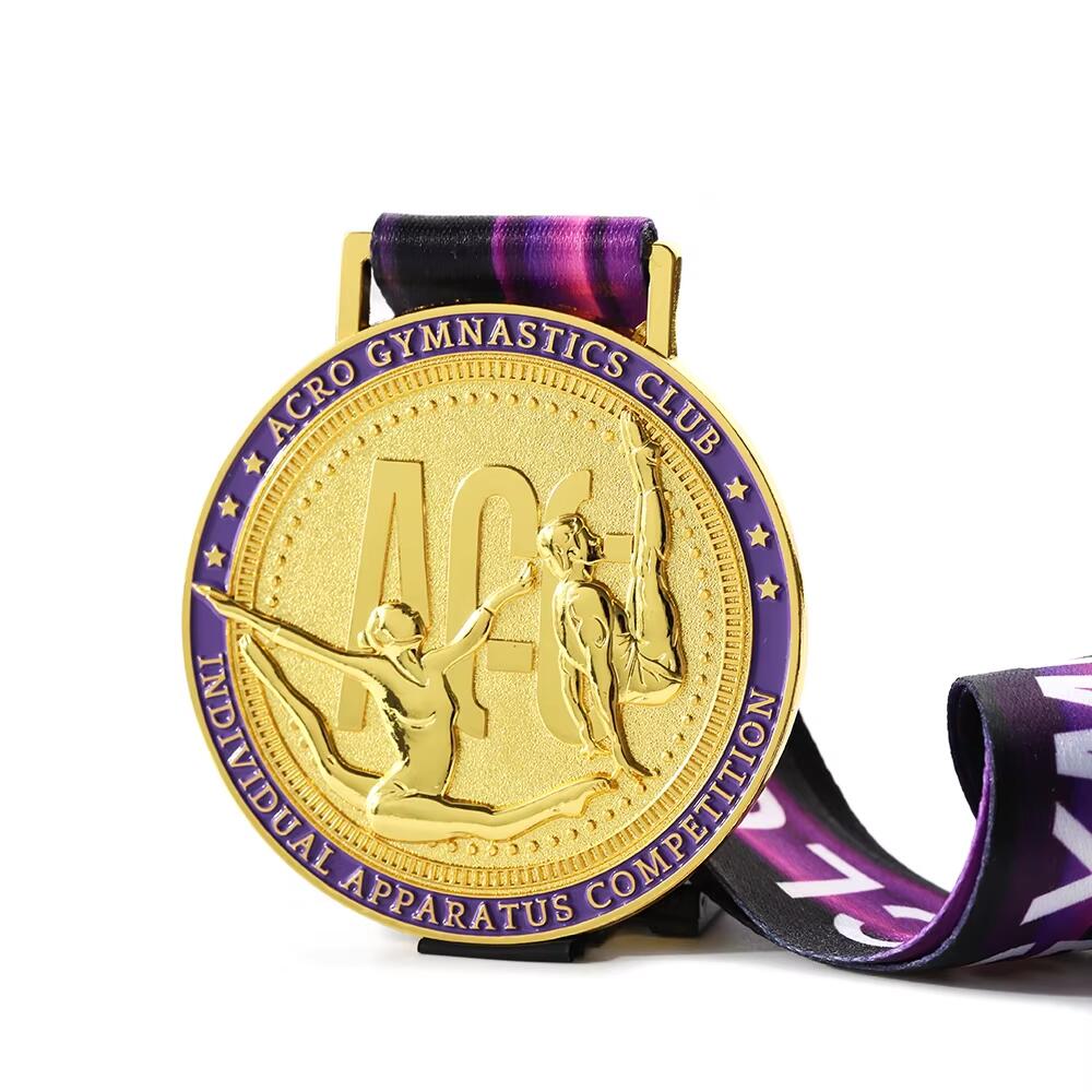 Dance Race Award Sport Rythmic Embossed 3d Custom Metal Gold Gymnastics Medals