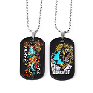 Custom Metal Soft Enamel Black Cool Cartoon Animal Lion Dog Tag