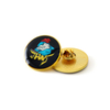 Cheap Gold Round Shape Lapel Pins Musical Blank No Mold Lapel Pins With rainbow Sticker