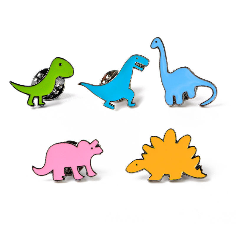 High Quality Promotional Custom Dinosaur Enamel Lapel Pin Cut Animal Badge