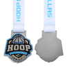 Customizable HOOP Dallas All - Star Colorful Enamel Basketball Medal with White Ribbon