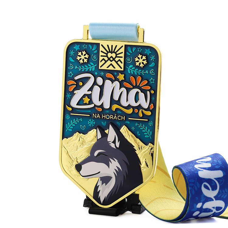 Custom Enamel Metal Wolf Multi Color Printing Medal