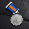 High Quality New 2D Metal Badge Custom Silver Plated Badge Pin Suit Medal of Ribbon Honor Badge Award With Safety Pin