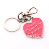 Custom Enamel Heart Shaped Rose Flower Metal Pretty Keychains for Women/keychain Love/flower Key Chain