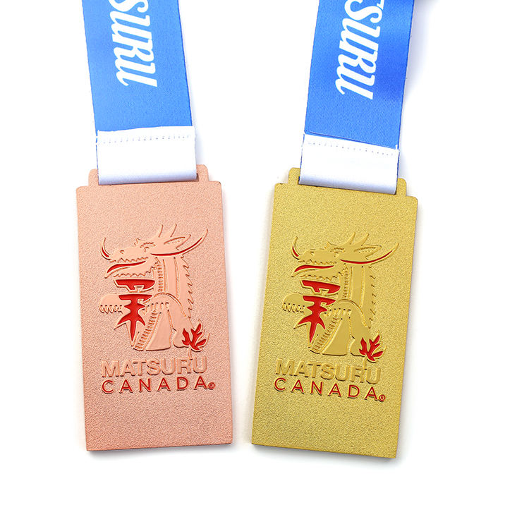 Gold Rectangle Shape Club Competition Custom Medal for Judo