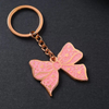 Custom logo Metal House Glitter Hard Enamel Bag Beauty butterfly Keychain/butterfly Key Chain