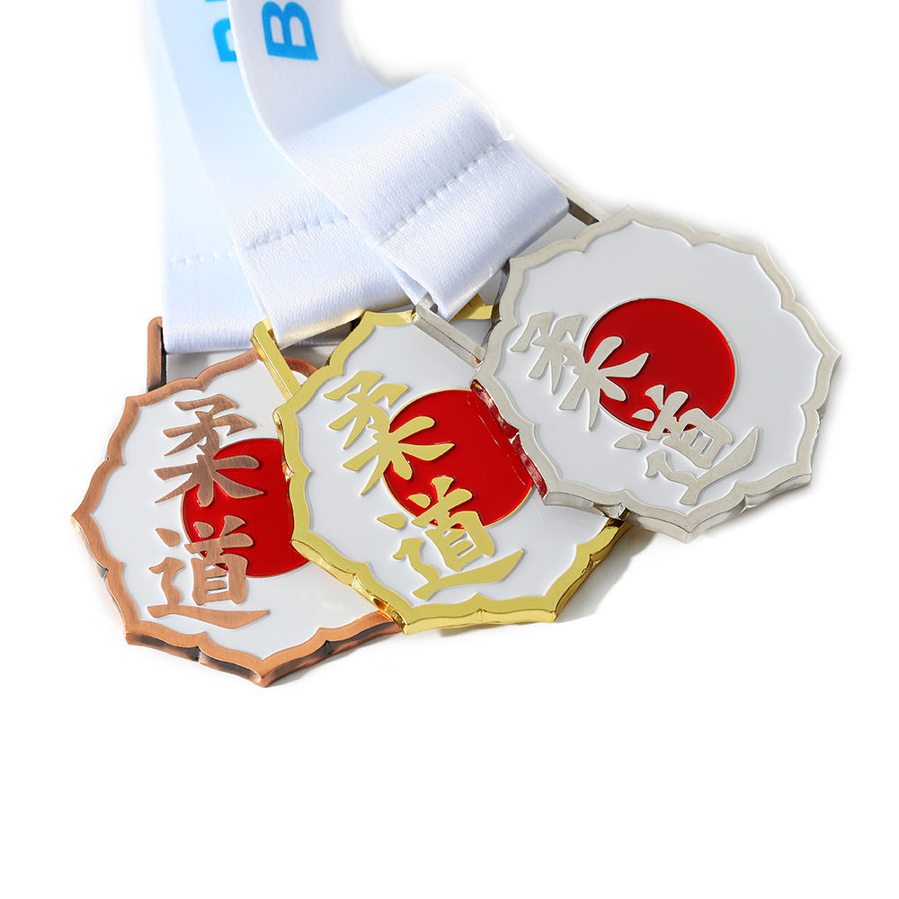 Custom Metal Gold Silver Copper Japanese Judo Medals for Adults