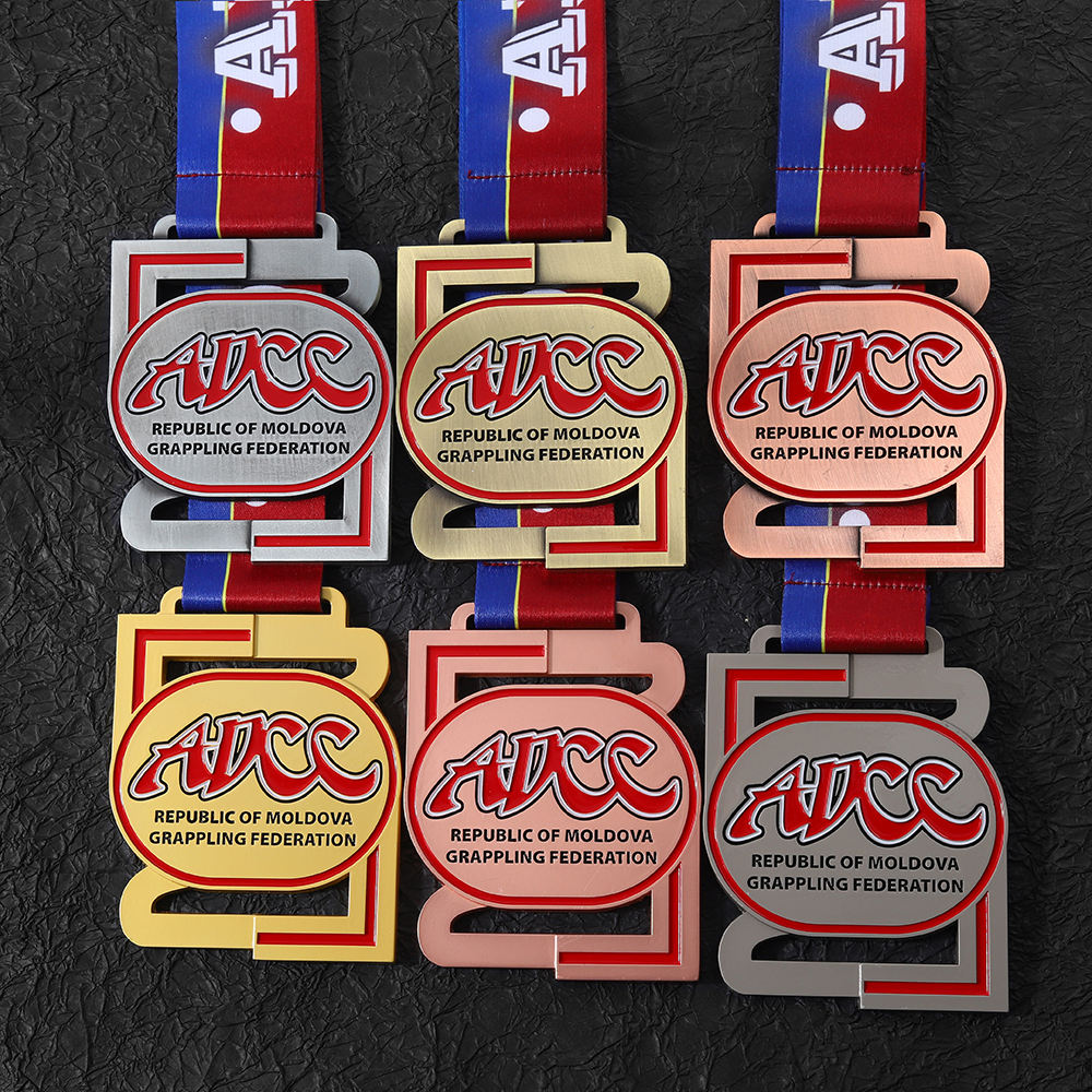 3d Soft Enamel Custom Metal Colors Grappling Federation Medal