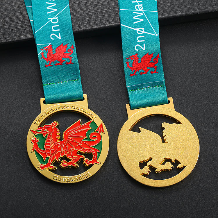 Hot Sale Metal Award Taekwondo Gold Silver Sport Custom Dragon Medal