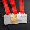 Custom Metal square Shape Embossed Design Lake Italy Medals