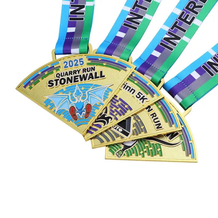 Custom Gold 4 Parts Puzzle 5k Stonewall Mountain Run Medal