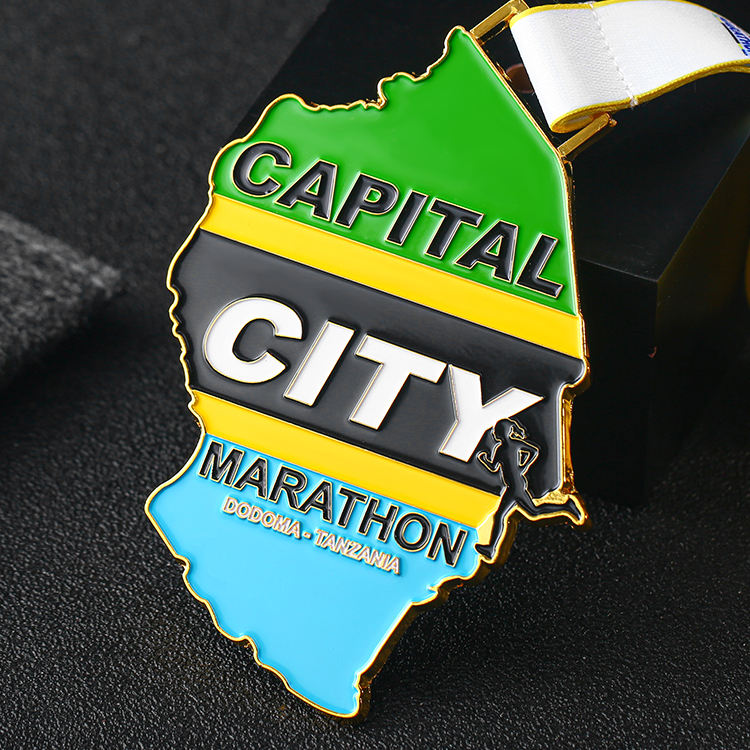 Capital Map City Tanzania Dodoma Marathon Running Gold Medal Price