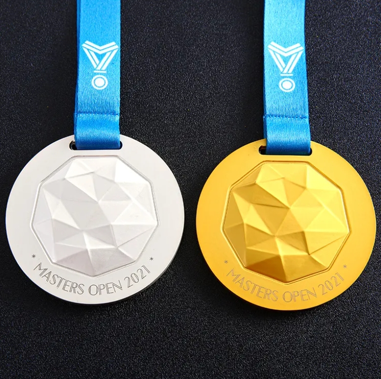 Soccer Award Custom Metal Zinc Alloy 3D Gold Sliver Brass Sports Football Basketball Marathon Running Medal With Ribbon