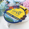 Metal Blue Color Flower Custom Cycling Challenge Medals