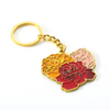 Customised Logo Metal Woman Fashion Colorful Large Flower Keychain