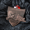 Custom Copper Metal Shield Shape 3d Embossed Building Templar Knight Medal