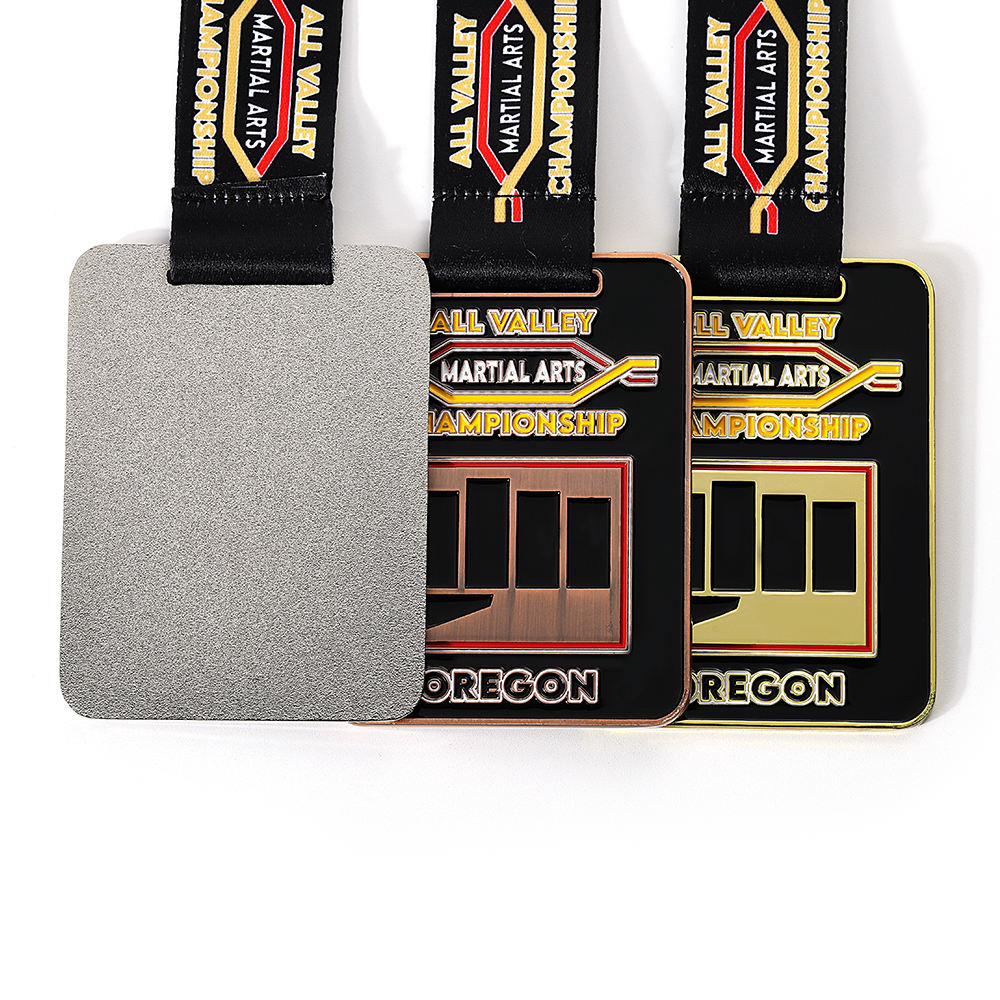 Martial Arts Championship Gold Copper Silver Custom square Design Sport Medals
