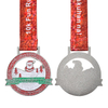 Custom Zinc Alloy Soft Enamel Hollow Shape Design Glitter Metal Santa Souvenir Christmas Medal