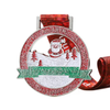 Custom Design Glitter Metal Santa Souvenir Christmas Medal