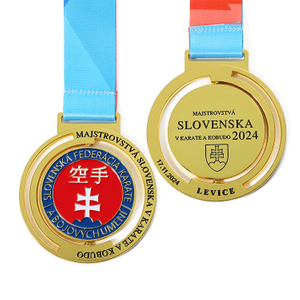 OEM Medal Factory Custom Karate Sports Medals Zinc Alloy Taekwondo Karate Jeet Kune Do 360 Spinning Rotating Cast Medals