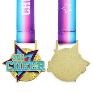 Manufacture Sports Custom Rhythmic Gymnastics Medal Gold Plated Soft Enamel Metal Kids Girls Award Gymnast Medal