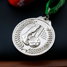 Custom Metal 3d Design Silver Football Medals and Trophies