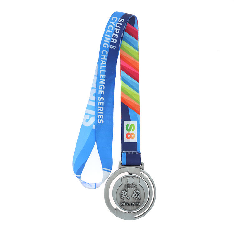 Custom Metal Silver 3d Soccer Spin Medal