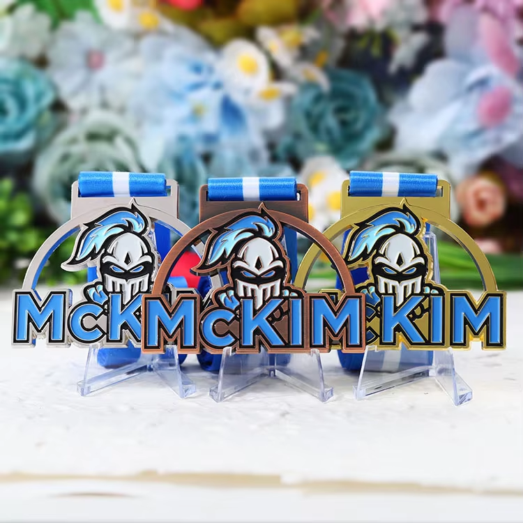 Personalized Custom Award Metal Hollow Zinc Alloy Grappling Taekwondo Bjj Ice Hockey Finisher Medal Medals Boxing with Ribbon