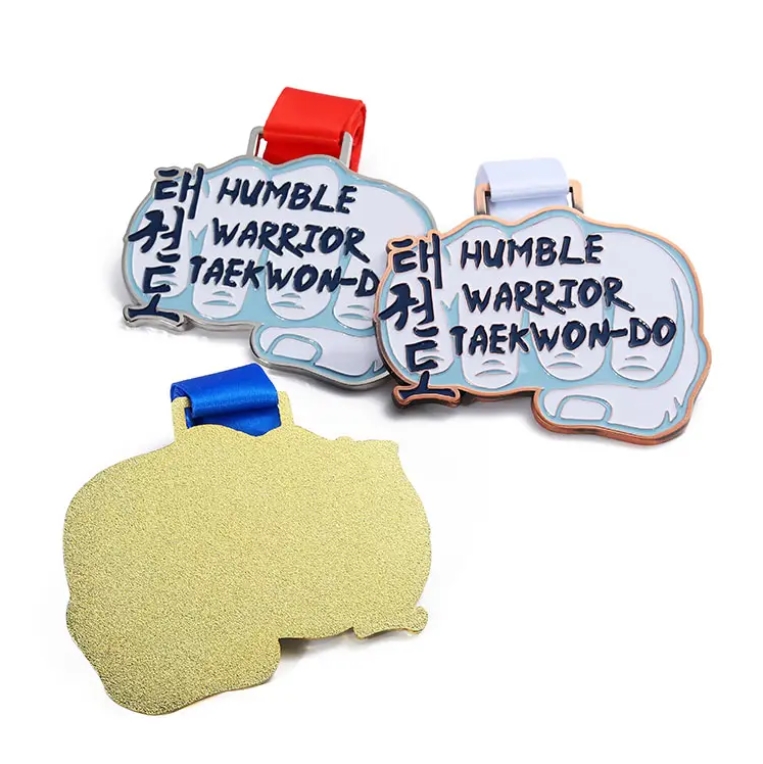 Custom High Quality Fist Shape Taekwondo Karate Metal Medals for Taekwondo Turnament