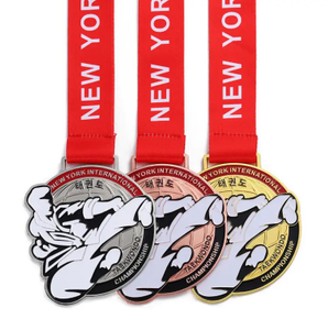 Wholesale Gold Silver Bronze Medal Manufacturer Custom Sliver Gold 3d Sport Taekwondo Medals Karate Wkf Judo Medal with Ribbon