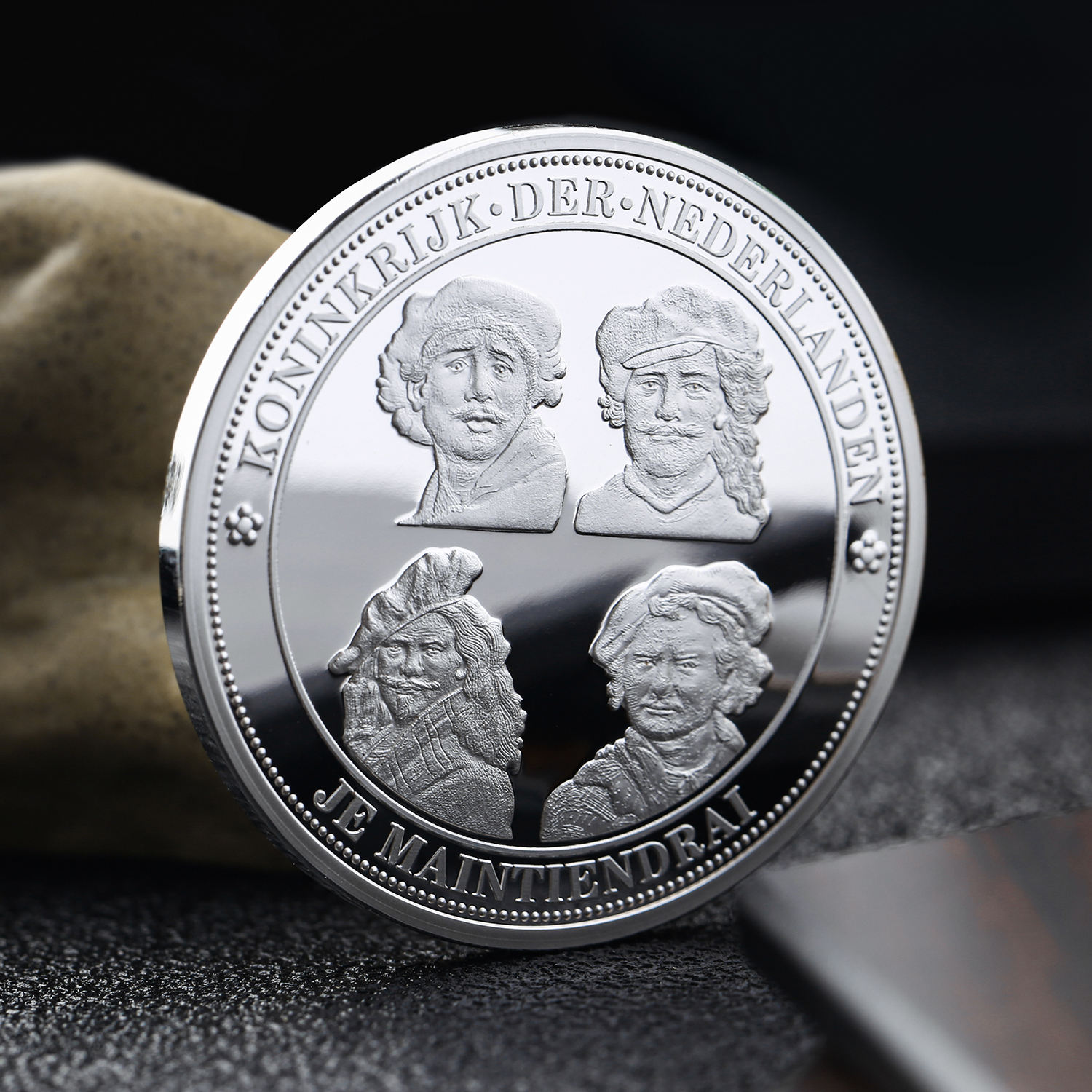 Custom Metal Mirror Coins Silver Souvenir