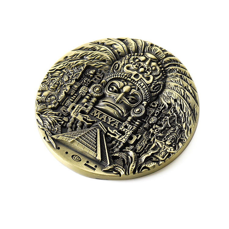 Antique Gold Zinc Alloy Big Coin Masonic Stamping Metal Coin