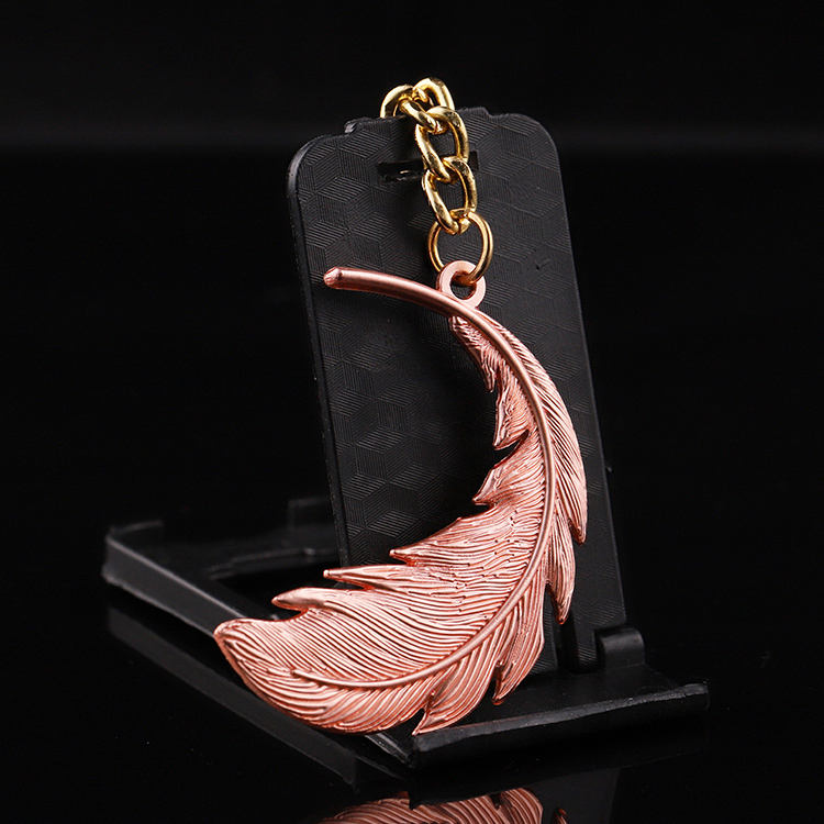 Custom Metal 3d Feather Copper Keyring