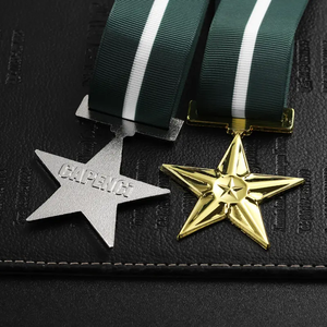 Custom Metal Gold Silver Zinc Alloy Reward Royal Medal in Star Shape