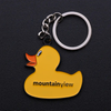 Custom Brand logo Keyrings Metal Anime Cartoon Golden Yellow Duck Keychain /cute Duck Key Chain