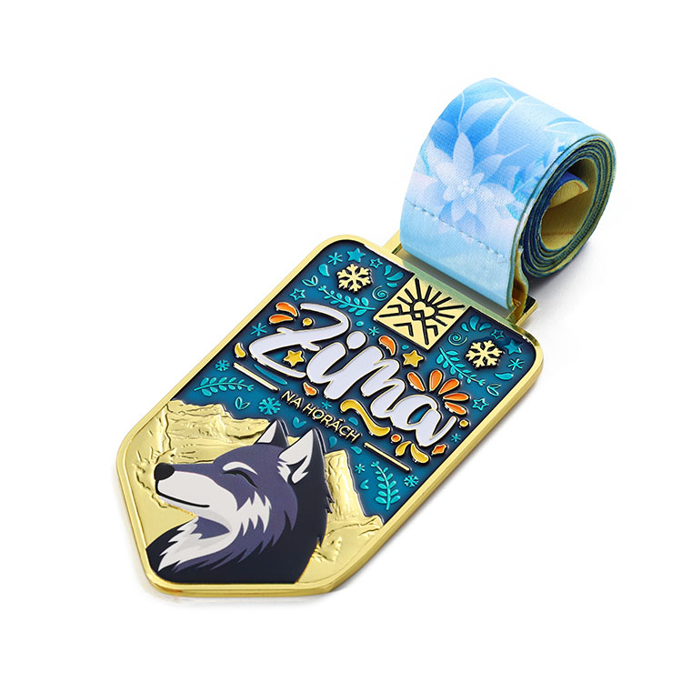 Custom Enamel Metal Wolf Multi Color Printing Medal
