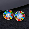 Wholesale Custom Made logo rainbow Lapel Pin Round Shape rainbow Metal Enamel Pin