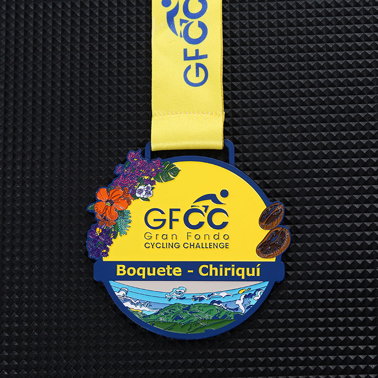 Your Own Logo Personalized Medals Award Metal Zinc Alloy Medals 3D Exquisite Flowers Figure Bike Bicycle Cycling Finisher Medal