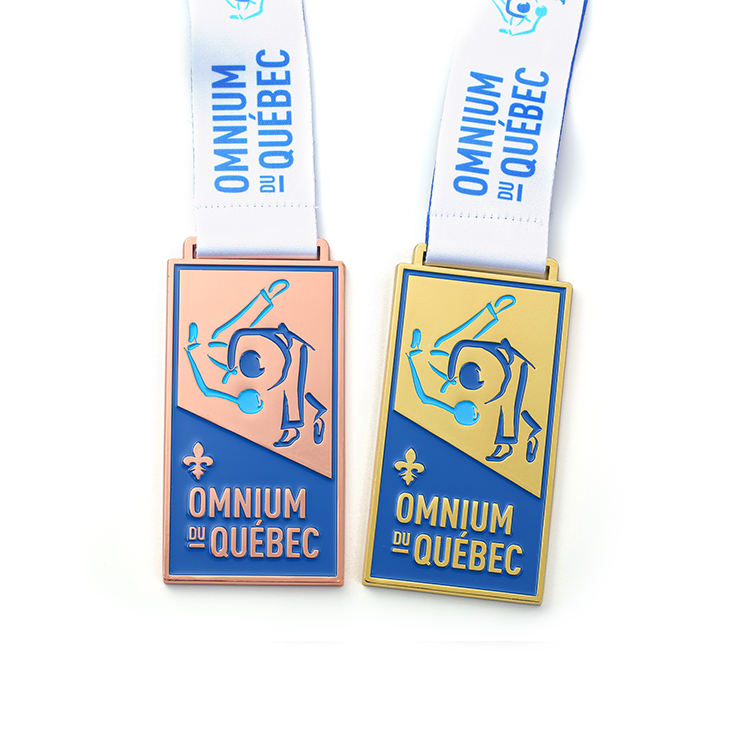 Gold Rectangle Shape Club Competition Custom Medal for Judo
