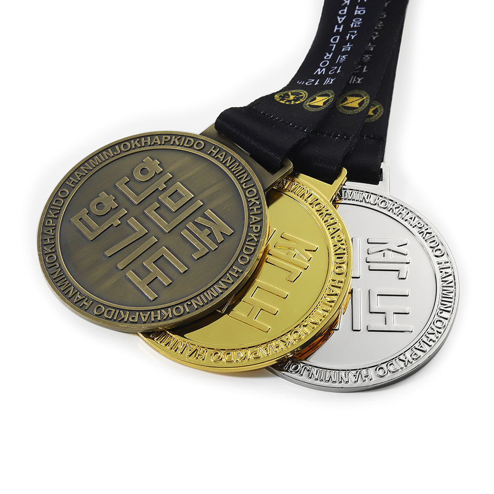 Custom Metal Gold Silver Bronze World Championships Korean Medal