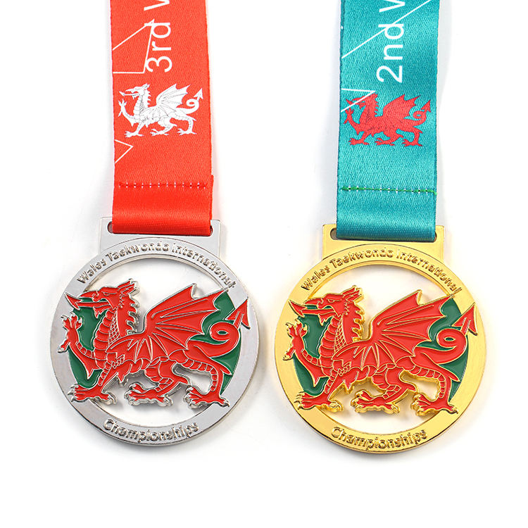 Hot Sale Metal Award Taekwondo Gold Silver Sport Custom Dragon Medal